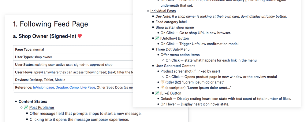 Creative Market's functional spec.