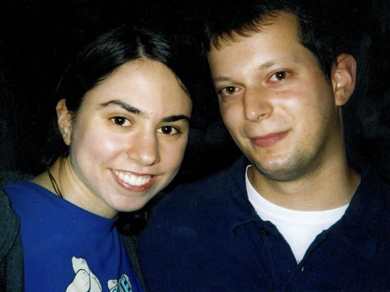 Sara and Ted smiling.