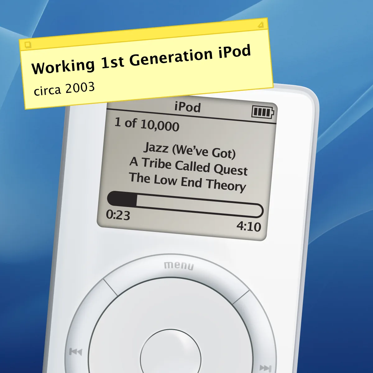 Working first-generation iPod, circa 2003.
